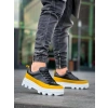 KB-056 Kuback Siyah Sarı Detaylı Beyaz Yüksek Taban Günlük Spor Ayakkabı