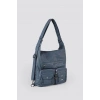 Kinya Mavi Cilt Omuz Çantası