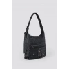 Kinya Siyah Cilt Omuz Çantası