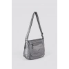 Ziwen Gri Cilt Omuz Çantası
