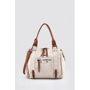 Abga Bej Cilt Omuz Çantası