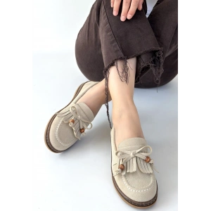 Boriy Bej Deri Tozu Süet Babet Ayakkabı