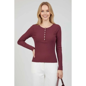 Çıtçıt Detaylı Bluz Mürdüm T4343