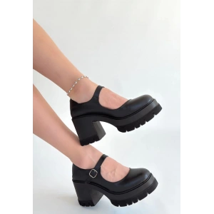 Dlor Siyah Cilt Dolgu Topuk Ayakkabı