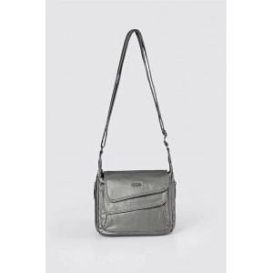 Jelli Gri Cilt Omuz Çantası