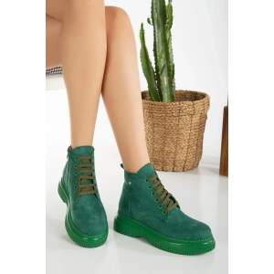 Jiwa Yeşil Süet Bağcıklı Bot