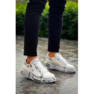 KB-02  Kuback Bağcıklı Crocodile Beyaz Gazete Günlük Erkek Ayakkabı