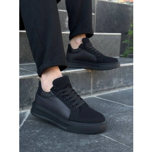 KB-046 Kuback Siyah Paraşüt Siyah Yüksek Taban Günlük Spor Ayakkabı