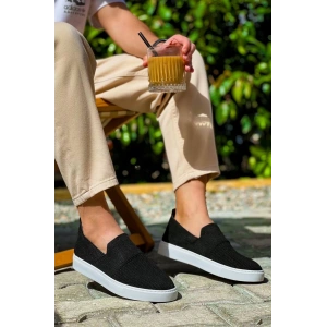 KB-114  Kuback Siyah Triko Yüksek Taban Bağcıksız Günlük Erkek Ayakkabı