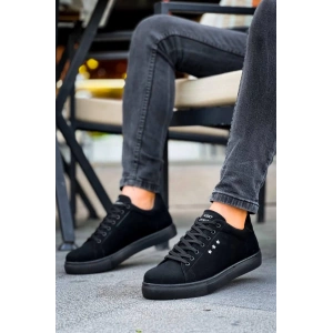 KB-X7  Kuback Siyah Süet Yüksek Siyah Taban Bağcıklı Günlük Erkek Ayakkabı