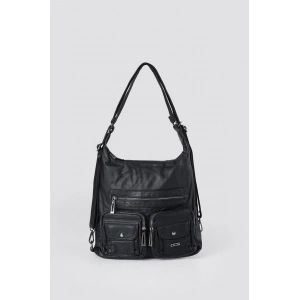 Kinya Siyah Cilt Omuz Çantası