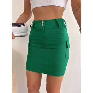Körüklü cep etek yeşil s24904