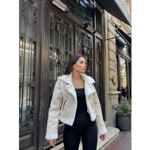 KUZU YUMOŞ KAPLAMA TAK ÇIKAR KOL CROP NUBUK KABAN