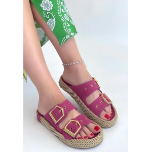 Loera Pemba Nubuk Çift Tokalı Terlik