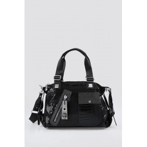 Merli Siyah Cilt Omuz Çantası