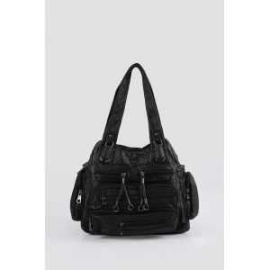 Miver Siyah Cilt Omuz Çantası