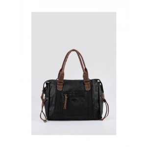 Muert Siyah Cilt Omuz Askılı El Çantası