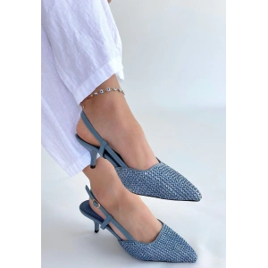 Natti Mavi Cilt Topuklu Ayakkabı