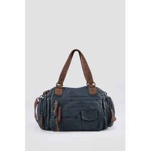 Orten Mavi Cilt Omuz Çantası