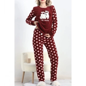 Polatlı alt üst pontiyeli pijama takımı bordo