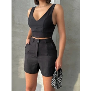 Şortlu keten takım s255014