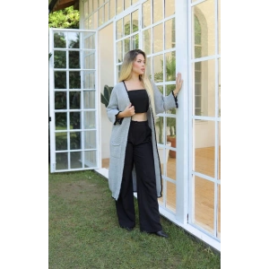 Uzun hırka çoban dikiş gri