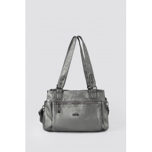 Zuwer Gri Cilt Omuz Çantası