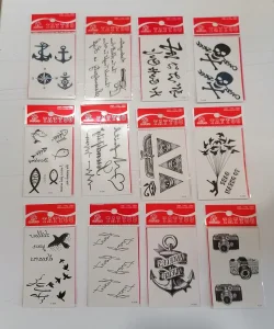 12 Adet Birden Minimal Yapıştırma Dövme Model 10