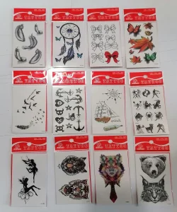 12 Adet Birden Minimal Yapıştırma Dövme Model 12