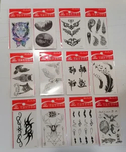 12 Adet Birden Minimal Yapıştırma Dövme Model 3