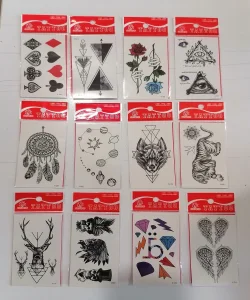 12 Adet Birden Minimal Yapıştırma Dövme Model 4