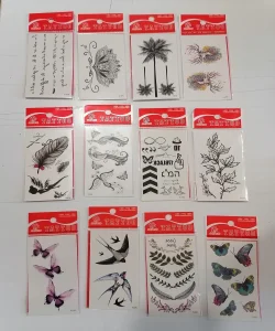 12 Adet Birden Minimal Yapıştırma Dövme Model 7