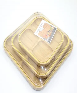 3Lü bambu Kahvaltı Çerez Ve Meyve Sunum Tabağı SPR2170