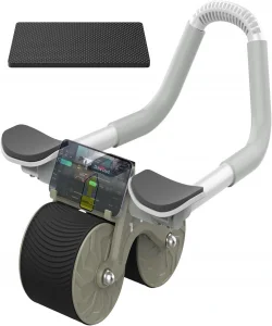 Supertrend Ab-04 Ab Roller Dirsek Destekli Karın Çalıştırıcı, Otomatik Geri Tepme Özellikli, Diz Matlı Karın Kası Çalıştırıcı, Erkekler ve Kadınlar Için, Karın Kası Antrenmanı, Çift Tekerlekli