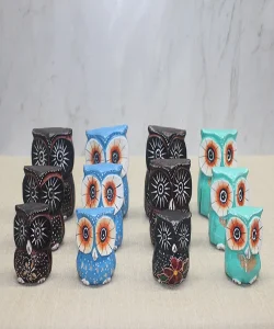 Ahşap 3Lü Baykuş Seti 3Sutama-10