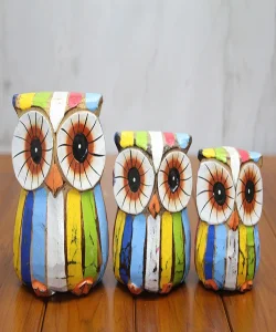 Ahşap 3Lü Baykuş Seti Polos:4