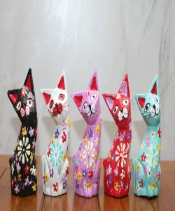 Ahşap 5Li Kedi Seti Polos:7