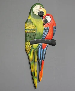 Ahşap Duvara Asmalı 2li Papağan 3Okas-11