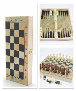 Ahşap Kutulu Satranç ve Tavla Seti SPR4219