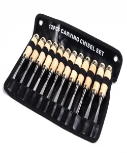 Ahşap - Taş - Seramik Oyma Profesyonel Seti (Iskarpela Takımı) 12li