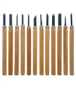 Ahşap ve Seramik Oyma Seti 12li