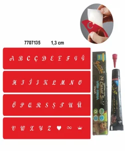 Alfabe Şerit Harfler Hint Kınası ile Geçici Dövme Yapma Seti