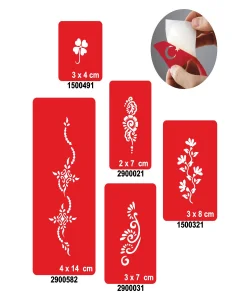 Arajman Çiçekler 5li Set Geçici Dövme Kına Şablonu