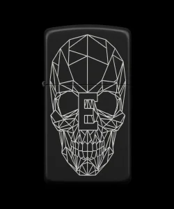 Benzinli Çakmak Kuru Kafa Figürlü E Harfli Tasarım - V19