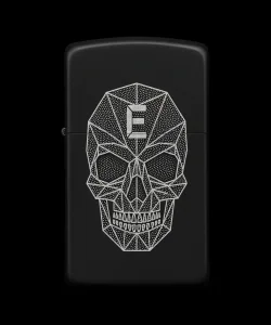 Benzinli Çakmak Kuru Kafa Figürlü E Harfli Tasarım - V46