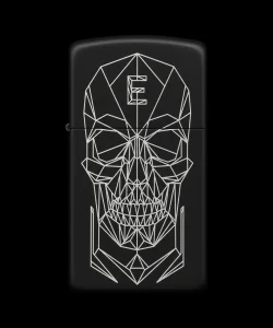 Benzinli Çakmak Kuru Kafa Figürlü E Harfli Tasarım - V52