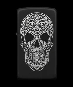 Benzinli Çakmak Kuru Kafa Figürlü E Harfli Tasarım - V67