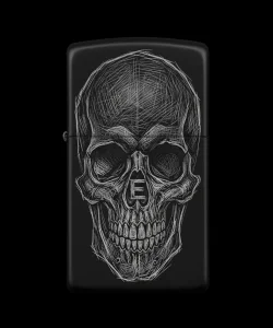 Benzinli Çakmak Kuru Kafa Figürlü E Harfli Tasarım - V85