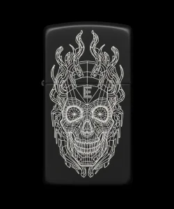 Benzinli Çakmak Kuru Kafa Figürlü E Harfli Tasarım - V89