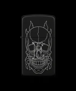 Benzinli Çakmak Kuru Kafa Figürlü E Harfli Tasarım - V90